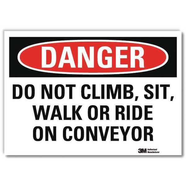 Danger Sign, 5 in Height, 7 in Width, Reflective Sheeting, Horizontal Rectangle, English