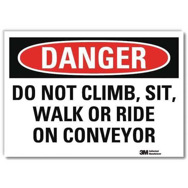 Danger Sign, 10 in Height, 14 in Width, Reflective Sheeting, Horizontal Rectangle, English