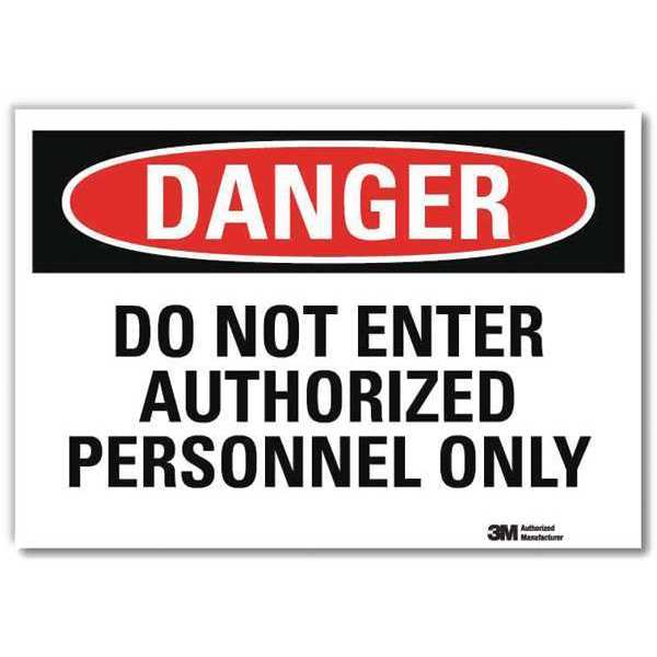 Danger Sign, 10 in H, 14 in W, Reflective Sheeting, Horizontal Rectangle, English, U3-1314-RD_14X10