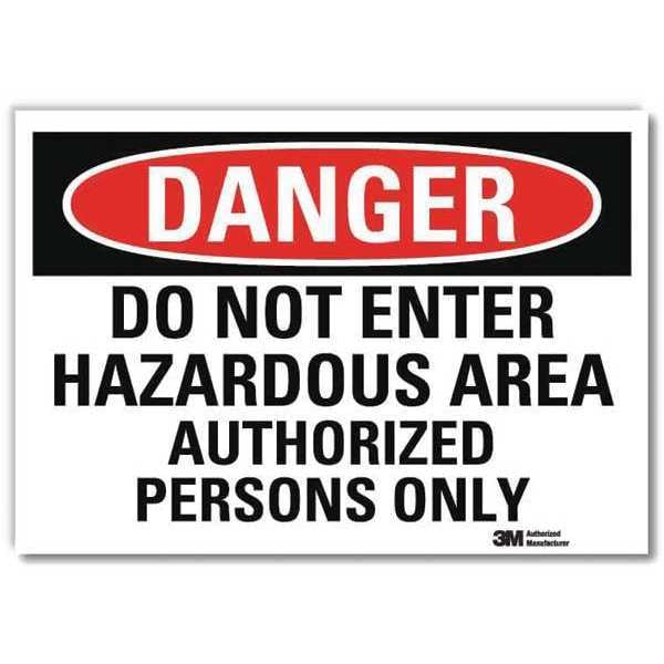 Danger Sign, 10 in H, 14 in W, Reflective Sheeting, Horizontal Rectangle, English, U3-1320-RD_14X10