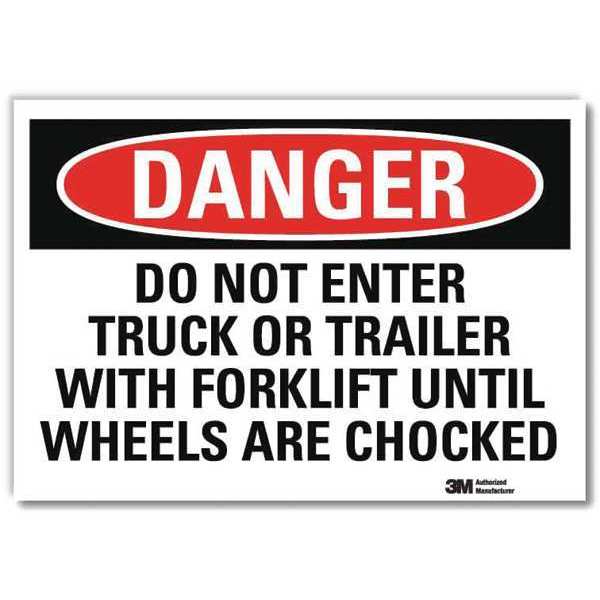 Danger Sign, 10 in H, 14 in W, Reflective Sheeting, Horizontal Rectangle, English, U3-1323-RD_14X10