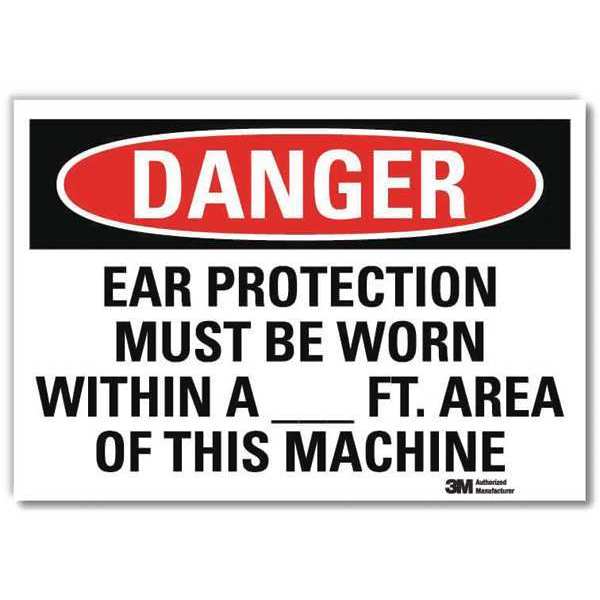 Danger Sign, Self-Adhesv Mount, 7inWx5inH, U3-1385-RD_7X5