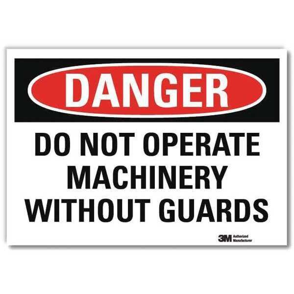 Danger Sign, 7 in Height, 10 in Width, Reflective Sheeting, Vertical Rectangle, English
