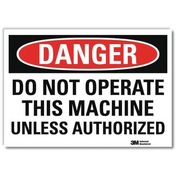 Danger Sign, 10 in H, 14 in W, Reflective Sheeting, Horizontal Rectangle, English, U3-1341-RD_14X10