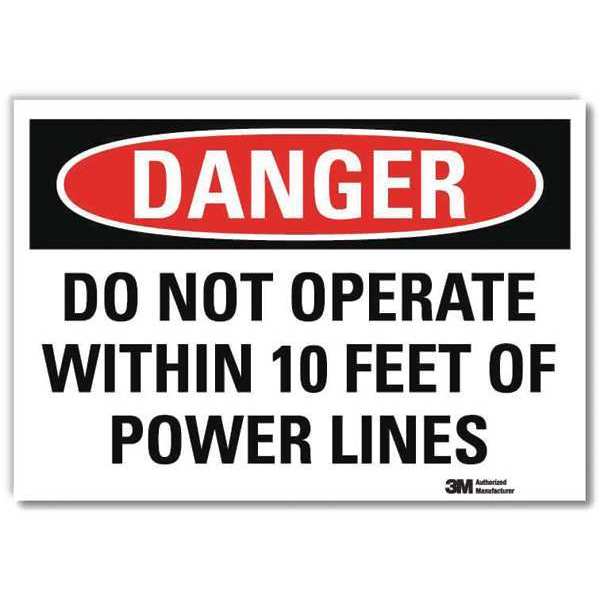 Danger Sign, Self-Adhesv Mount, 10inWx7inH, U3-1342-RD_10X7