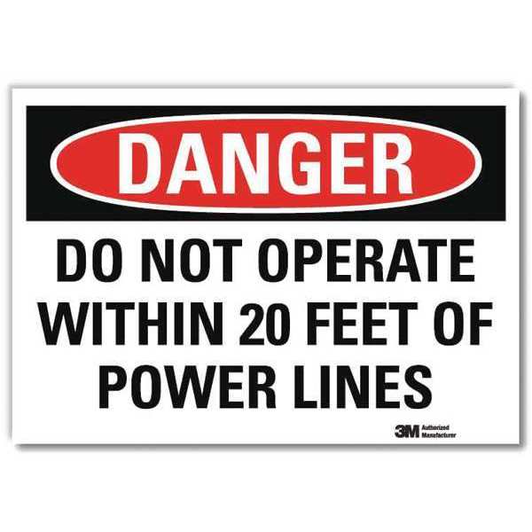 Danger Sign, Slf-Adhesv Mount, 14inWx10inH, U3-1343-RD_14X10