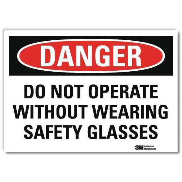 Danger Sign, Self-Adhesv Mount, 7inWx5inH, U3-1350-RD_7X5