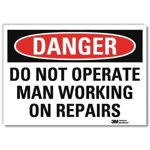 Danger Sign, 7 in Height, 10 in Width, Reflective Sheeting, Vertical Rectangle, English
