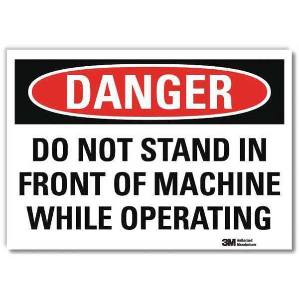 Danger Sign, 10 in Height, 14 in Width, Reflective Sheeting, Horizontal Rectangle, English