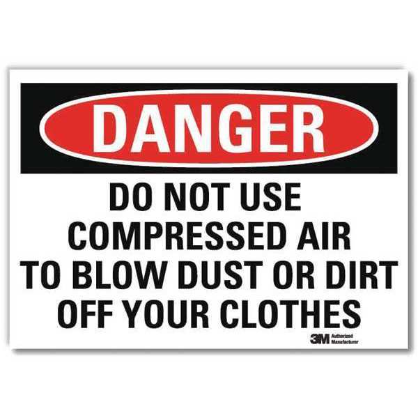 Danger Sign, 5 in H, 7 in W, Horizontal Rectangle, English, U3-1373-RD_7X5