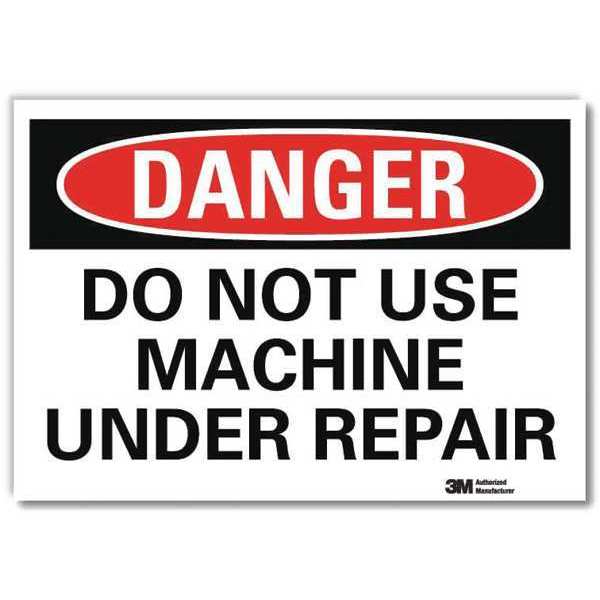 Danger Sign, 7 in Height, 10 in Width, Reflective Sheeting, Vertical Rectangle, English