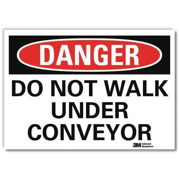 Danger Sign, 5 in Height, 7 in Width, Reflective Sheeting, Horizontal Rectangle, English