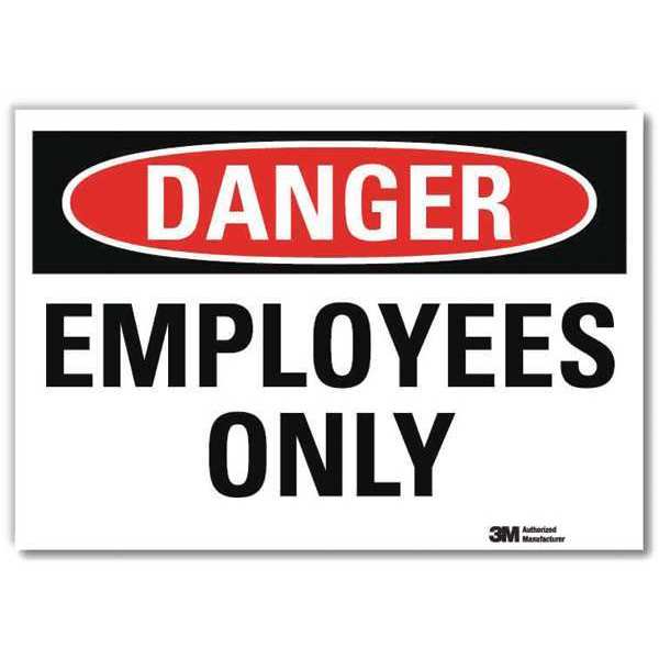 Danger Sign, 7 in H, 10 in W, Reflective Sheeting, Vertical Rectangle, English, U3-1421-RD_10X7