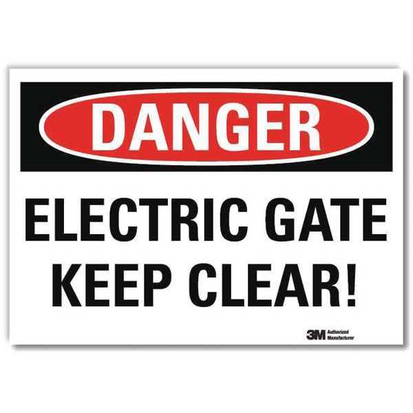 Danger Sign, Self-Adhesv Mount, 7inWx5inH, U3-1398-RD_7X5