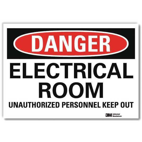 Danger Sign, Self-Adhesv Mount, 7inWx5inH, U3-1411-RD_7X5