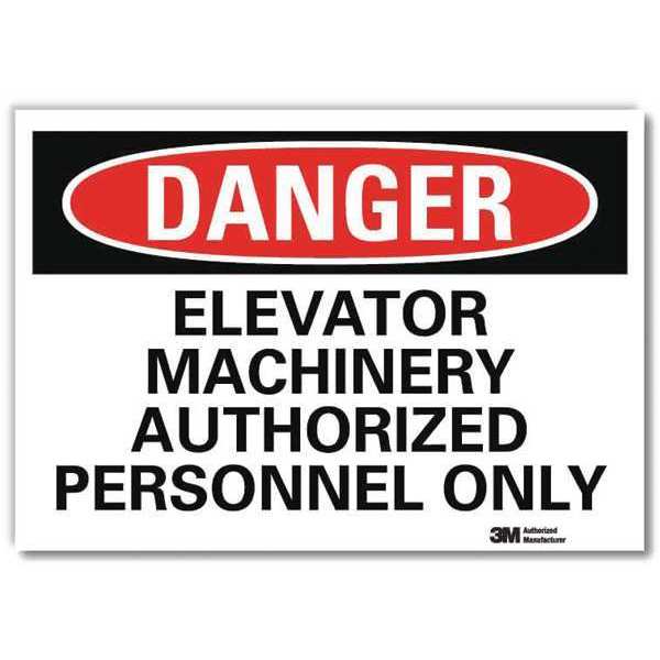 Danger Sign, 5 in H, 7 in W, Reflective Sheeting, Horizontal Rectangle, English, U3-1417-RD_7X5