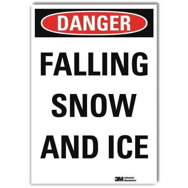 Reflective  Icy Conditions Label, 14 in Height, 10 in Width, Non-PVC Polymer, Vertical Rectangle