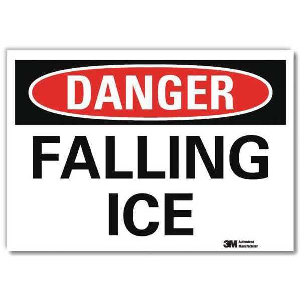 Reflective  Icy Conditions Label, 10 in Height, 14 in Width, Non-PVC Polymer, Horizontal Rectangle