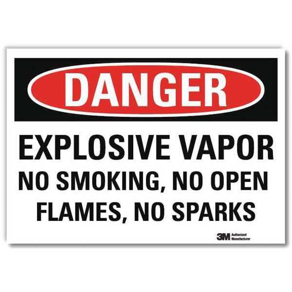 Danger Sign, 5 in H, 7 in W, Reflective Sheeting, Horizontal Rectangle, English, U3-1435-RD_7X5