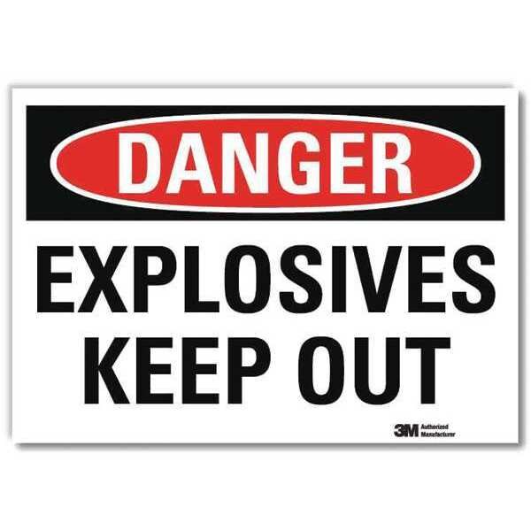 Danger Sign, 7 in H, 10 in W, Vertical Rectangle, English, U3-1439-RD_10X7