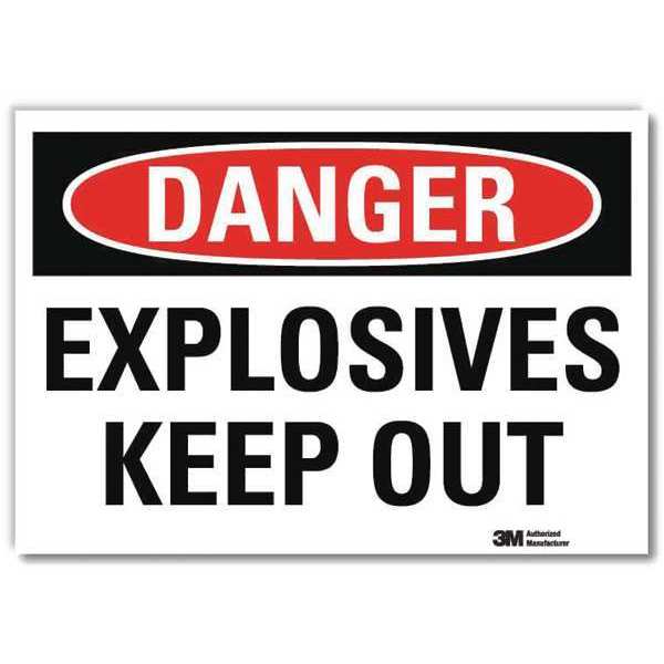 Danger Sign, 10 in H, 14 in W, Horizontal Rectangle, English, U3-1439-RD_14X10