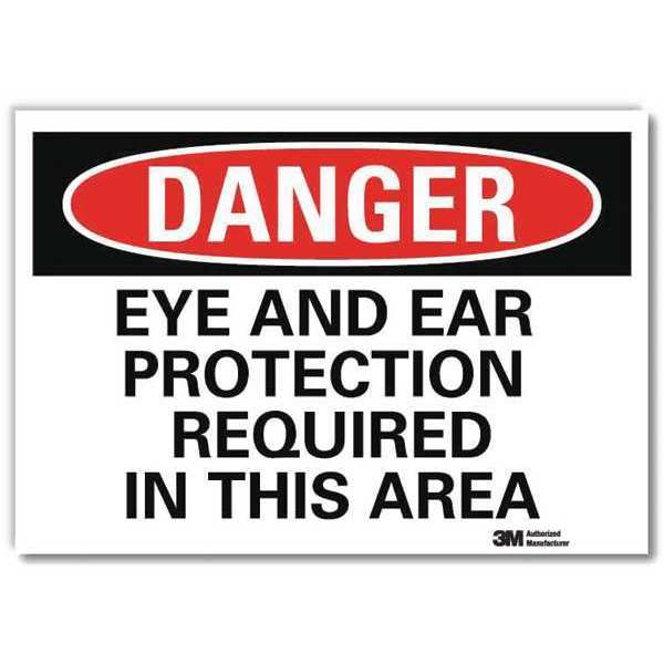 Danger Sign, Slf-Adhesv Mount, 14inWx10inH, U3-1443-RD_14X10