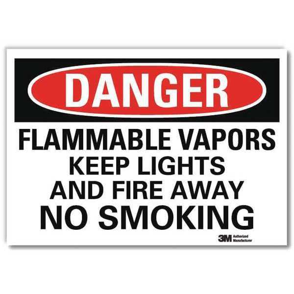 Danger Sign, 5 in H, 7 in W, Reflective Sheeting, Horizontal Rectangle, English, U3-1509-RD_7X5