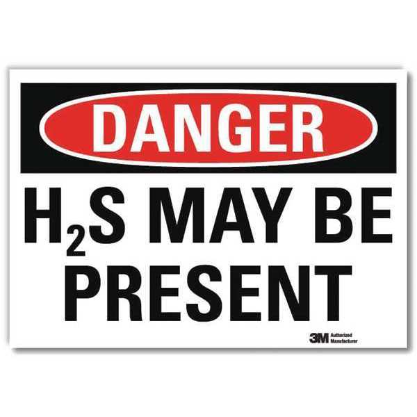 Danger Sign, 5 in H, 7 in W, Horizontal Rectangle, English, U3-1541-RD_7X5