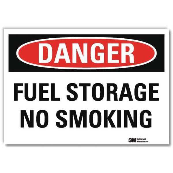 Danger No Smoking Sign, 5 in H, 7 in W, Reflective Sheeting, Horizontal Rectangle, U3-1522-RD_7X5