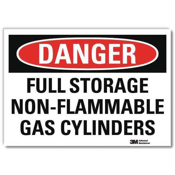 Danger Sign, 5 in H, 7 in W, Horizontal Rectangle, English, U3-1523-RD_7X5