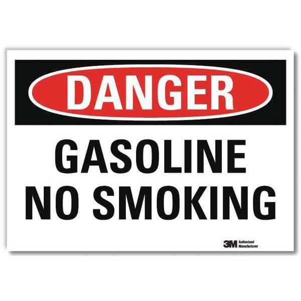 Danger No Smoking Sign, 5 in H, 7 in W, Reflective Sheeting, Horizontal Rectangle, U3-1533-RD_7X5