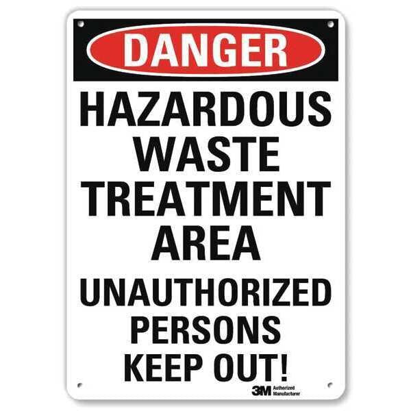 Danger Sign, 10 in H, 7 in W, Aluminum, Vertical Rectangle, English, U3-1585-RA_7X10