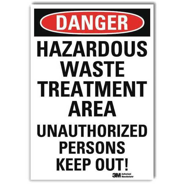 Danger Sign, 10 in H, 7 in W, Reflective Sheeting, Horizontal Rectangle, English, U3-1585-RD_7X10