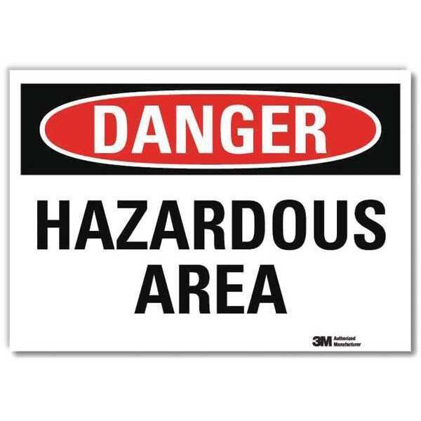 Danger Sign, 5 in Height, 7 in Width, Reflective Sheeting, Horizontal Rectangle, English