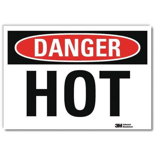 Danger Sign, 5 in H, 7 in W, Reflective Sheeting, Horizontal Rectangle, English, U3-1649-RD_7X5