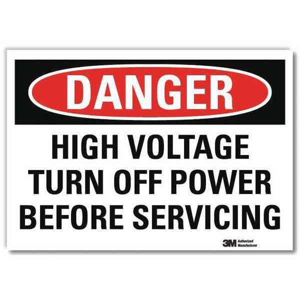 Danger Sign, Slf-Adhesv Mount, 14inWx10inH, U3-1635-RD_14X10