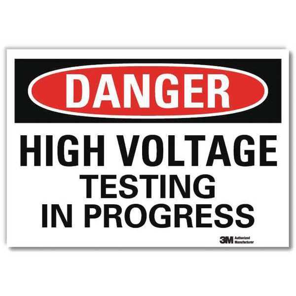 Danger Sign, Self-Adhesv Mount, 10inWx7inH, U3-1633-RD_10X7