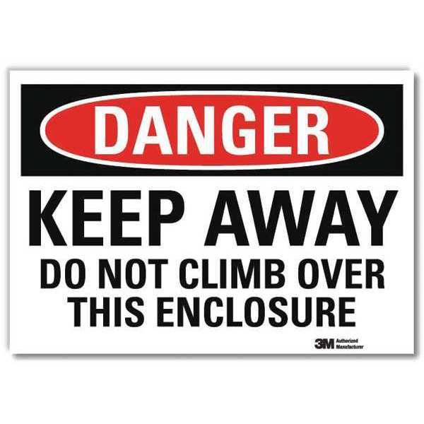 Danger Sign, 5 in H, 7 in W, Reflective Sheeting, Horizontal Rectangle, English, U3-1683-RD_7X5