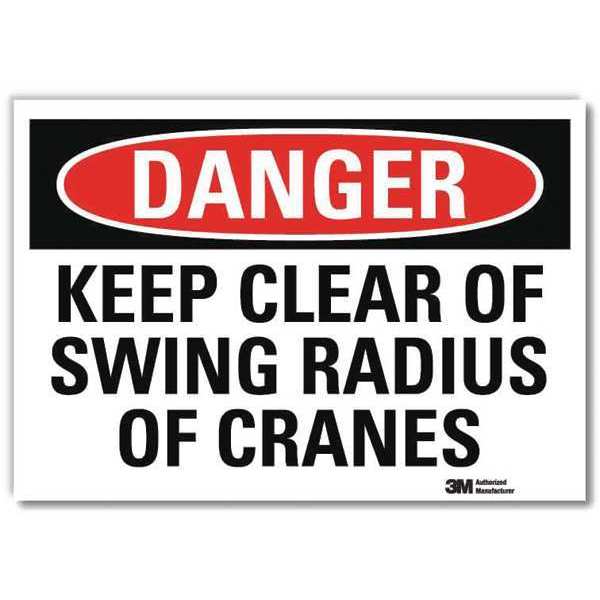 Danger Sign, 10 in Height, 14 in Width, Reflective Sheeting, Horizontal Rectangle, English