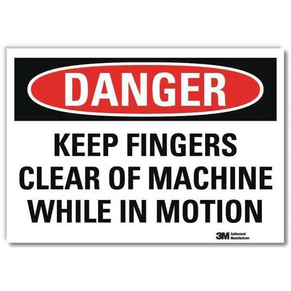 Danger Sign, 5 in Height, 7 in Width, Reflective Sheeting, Horizontal Rectangle, English