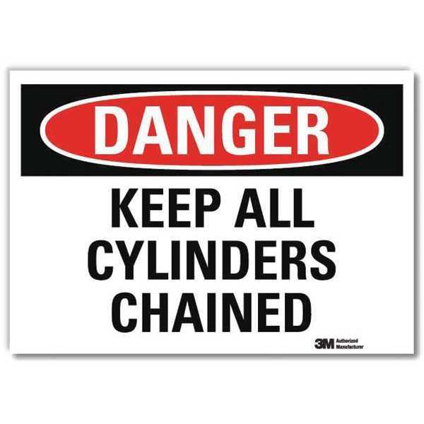Danger Sign, 5 in H, 7 in W, Horizontal Rectangle, English, U3-1680-RD_7X5