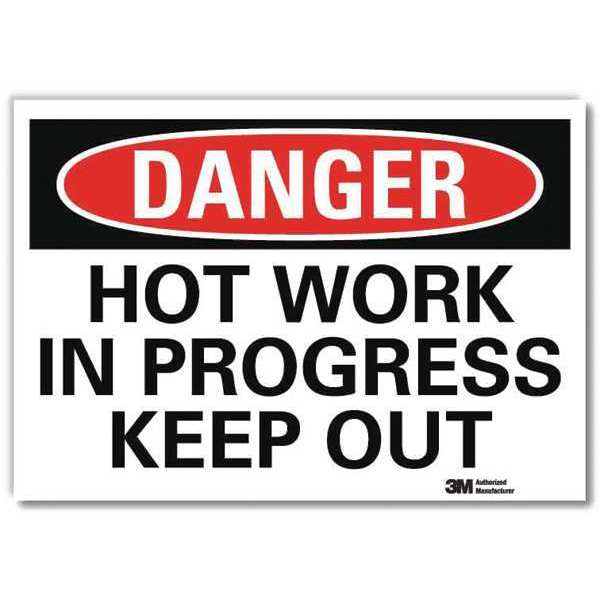 Danger Sign, 5 in H, 7 in W, Reflective Sheeting, Horizontal Rectangle, English, U3-1663-RD_7X5