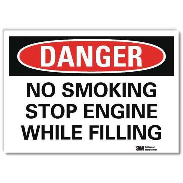 Danger Sign, 5 in H, 7 in W, Reflective Sheeting, Horizontal Rectangle, English, U3-1857-RD_7X5