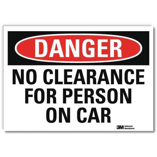 Danger Sign, Self-Adhesv Mount, 7inWx5inH, U3-1817-RD_7X5