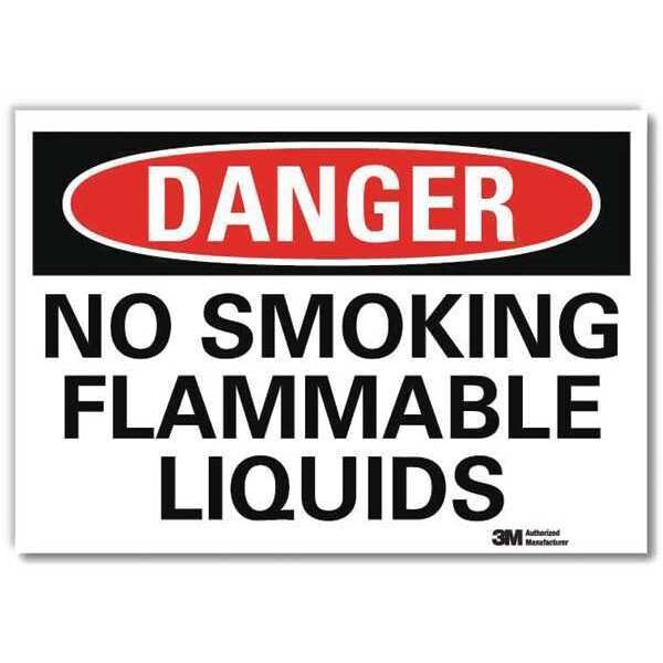 Danger Sign, 5 in H, 7 in W, Reflective Sheeting, Horizontal Rectangle, English, U3-1838-RD_7X5