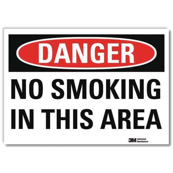 Danger Sign, 5 in H, 7 in W, Reflective Sheeting, Horizontal Rectangle, English, U3-1840-RD_7X5