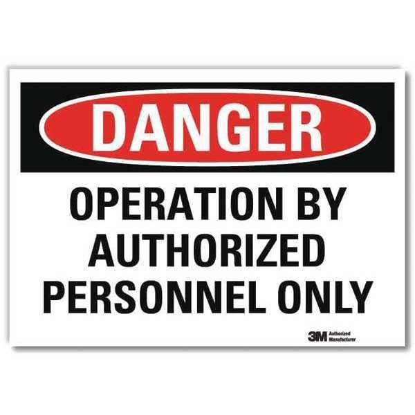 Danger Sign, 5 in H, 7 in W, Reflective Sheeting, Horizontal Rectangle, English, U3-1887-RD_7X5