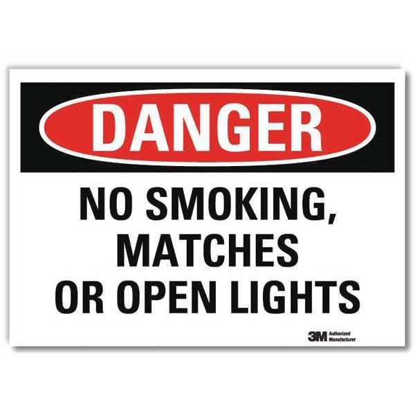 Danger Sign, 5 in H, 7 in W, Reflective Sheeting, Horizontal Rectangle, English, U3-1866-RD_7X5