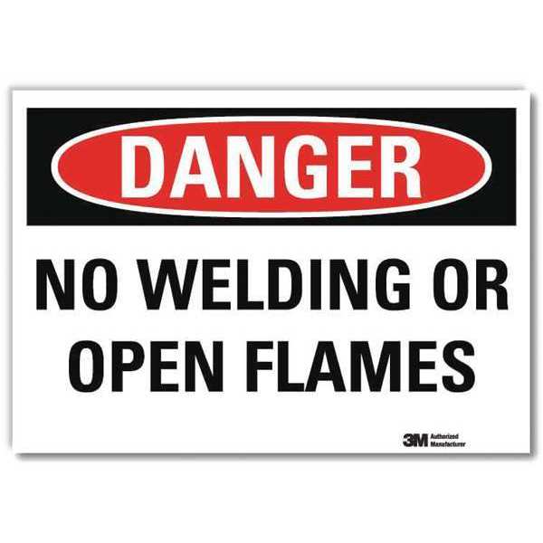 Danger Sign, 5 in Height, 7 in Width, Reflective Sheeting, Horizontal Rectangle, English