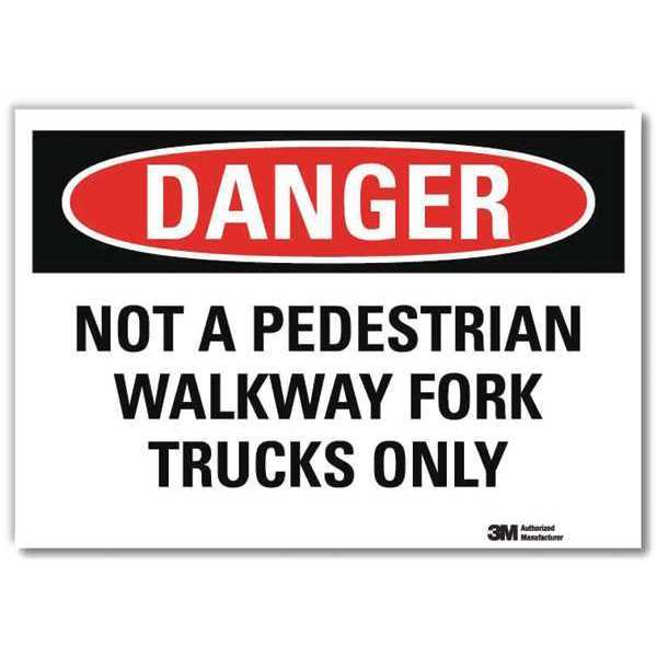 Danger Sign, 5 in H, 7 in W, Reflective Sheeting, Horizontal Rectangle, English, U3-1879-RD_7X5